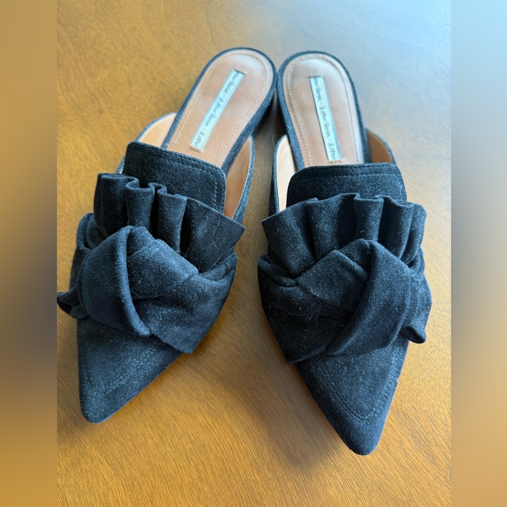 Elegant Black Suede Women's Mules